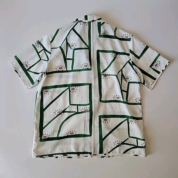 Commense Sancia Cosima Sirus Grid Button Up Shirt Large NEW Casual Coastal Retro - Picture 2 of 9